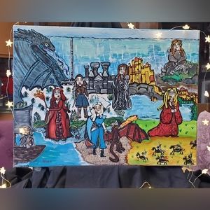 18x24 Original Acrylic Painting "Winter is Coming"